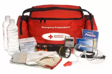 Red Cross Emergency Kit showing contents